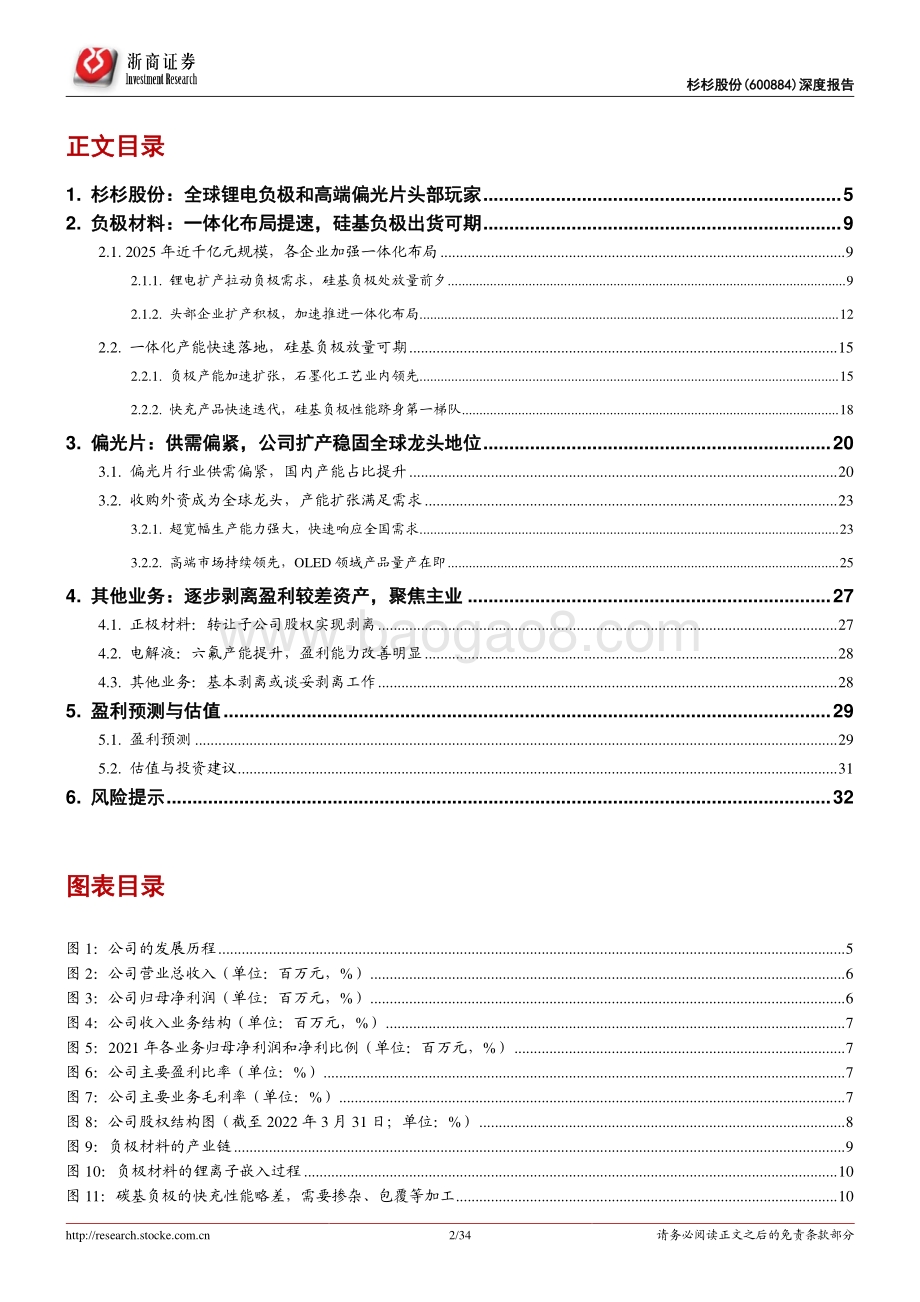 深度报告-浙商证券-杉杉股份-600884.SH-深度报告_负极+偏光片双翼共展_一体化布局加速_34页_3mb.pdf_第2页