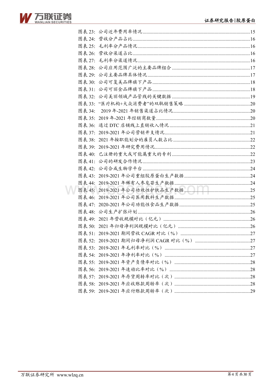 深度报告-万联证券-胶原蛋白行业深度报告_重组胶原蛋白市场方兴未艾_从龙头巨子生物拆析赛道竞争要素_30页_3mb.pdf_第4页