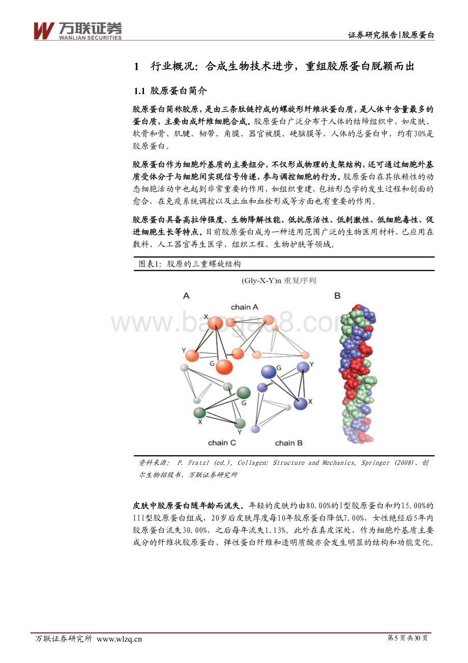 深度报告-万联证券-胶原蛋白行业深度报告_重组胶原蛋白市场方兴未艾_从龙头巨子生物拆析赛道竞争要素_30页_3mb.pdf_第5页