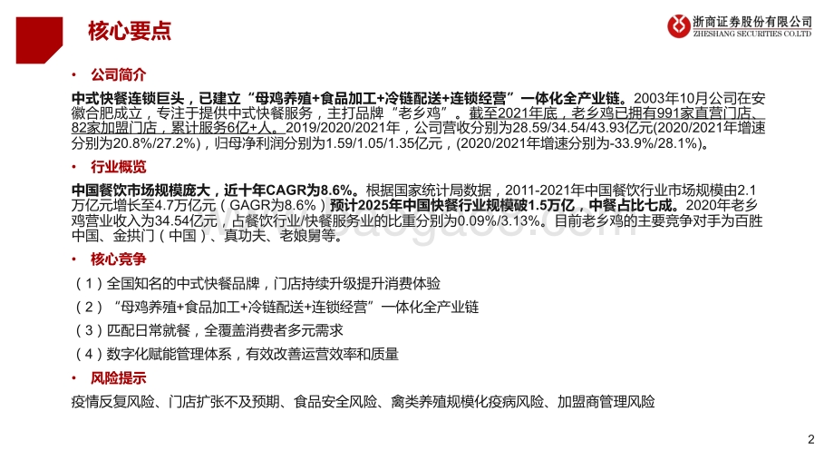 浙商证券-餐饮_新股系列专题之老乡鸡-中式快餐连锁巨头_一体化全产业链助力成长_27页_2mb.pdf_第2页