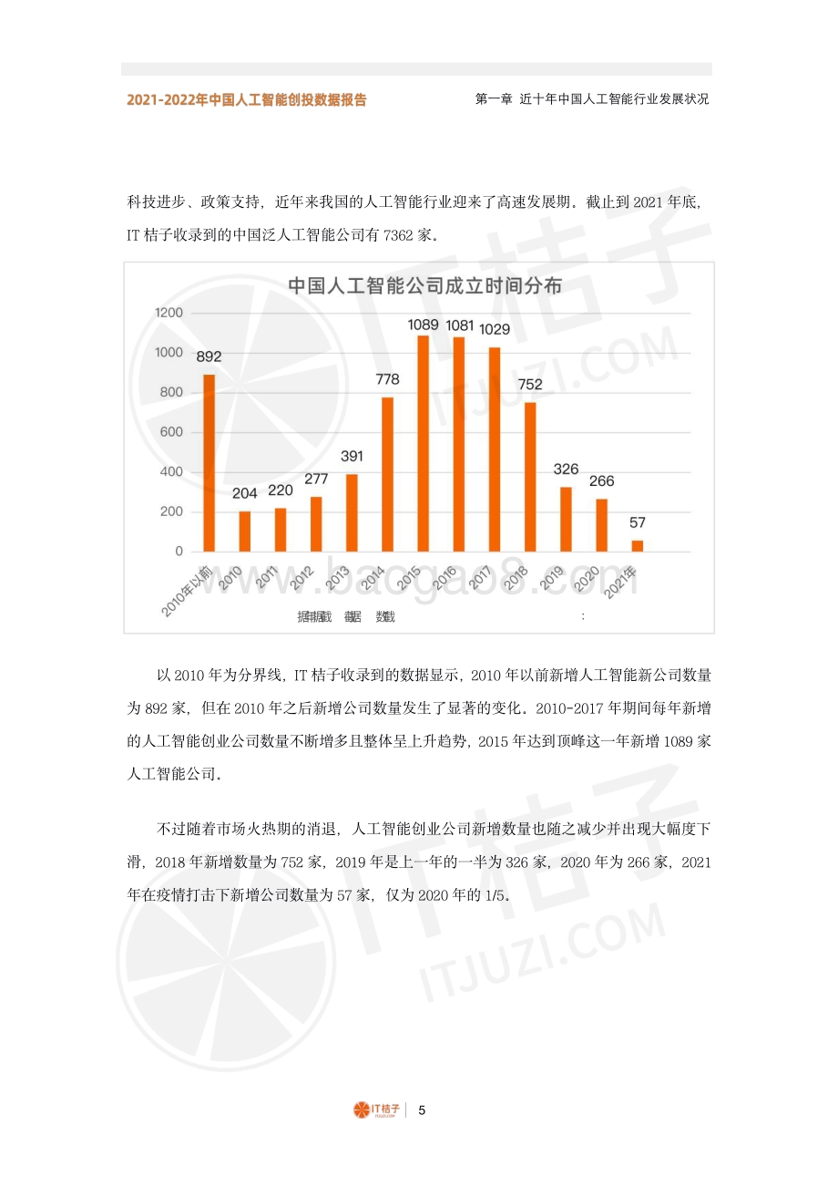 2021-2022年中国人工智能产业创业与投资报告-IT桔子-56页_3mb.pdf_第5页