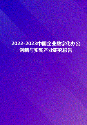 2022-2023中国企业数字化办公创新与实践产业研究报告.pdf