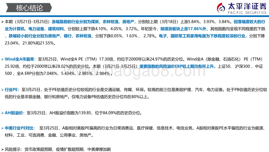 全市场与各行业估值跟踪：中外股票估值追踪及对比-太平洋证券-27页_2mb.pdf_第3页