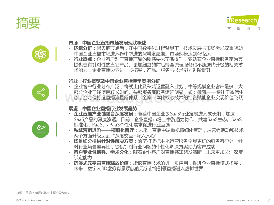 艾瑞咨询：2022年中国企业直播行业发展趋势研究报告-39页_3mb.pdf_第2页