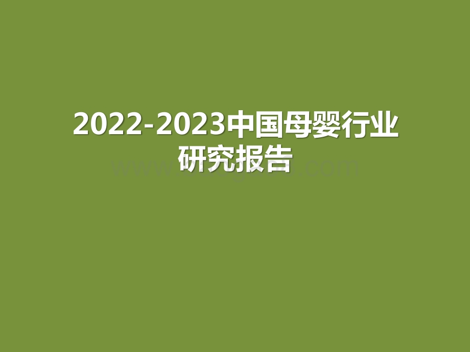 2022-2023中国母婴行业研究报告.pptx_第1页