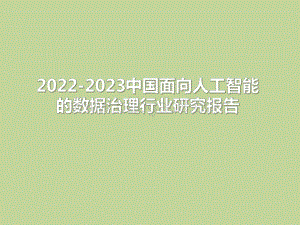 2022-2023中国面向人工智能的数据治理行业研究报告.pdf