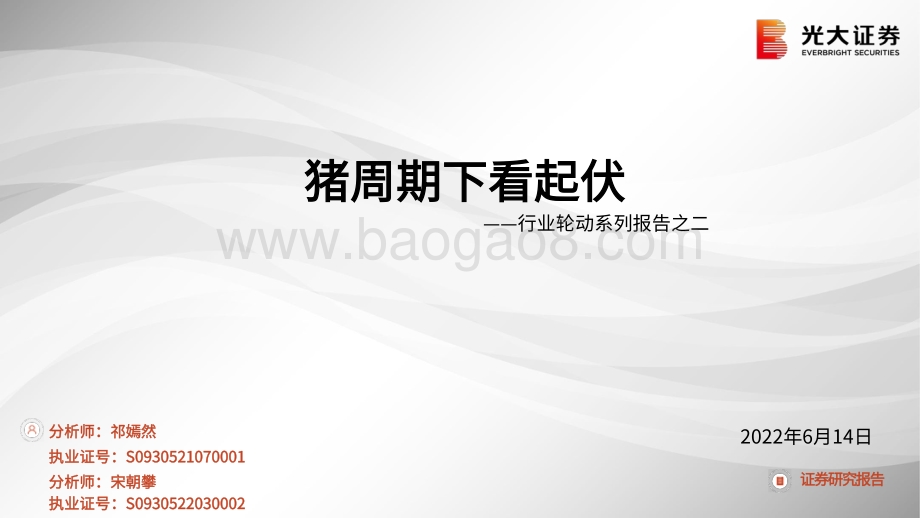 光大证券-行业轮动系列报告之二_猪周期下看起伏_21页_1mb.pdf_第1页