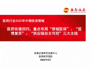西南证券-医药行业2022年中期投资策略_医药估值回归_重点布局_穿越医保_疫情复苏_供应链自主可控_三大主线_156页_9mb.pdf