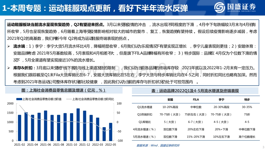 国盛证券-纺织服装-周与题_运动鞋服观点更新_看好下半年流水反弹_14页_1mb.pdf_第3页