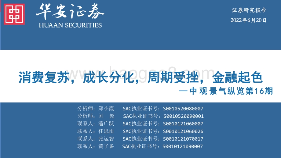 华安证券-中观景气纵览第16期_消费复苏_成长分化_周期受挫_金融起色_59页_1mb.pdf_第1页