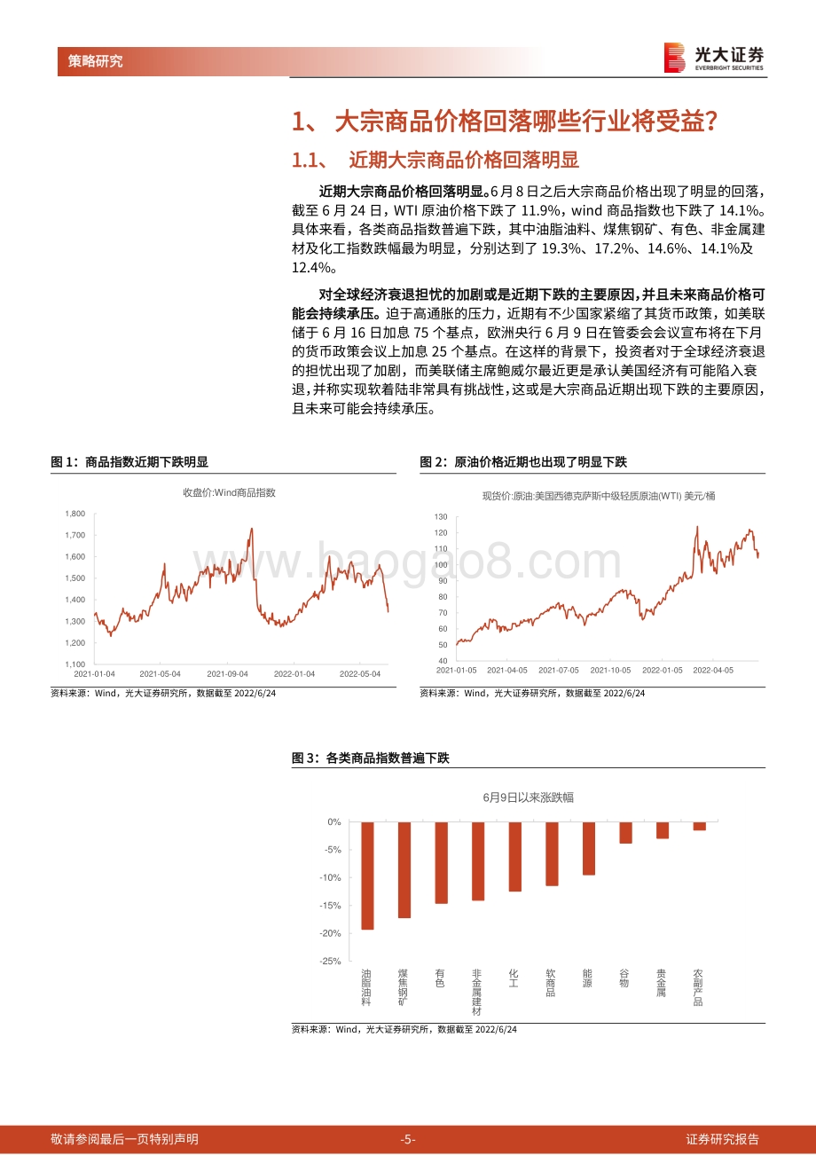 光大证券-策略周专题（2022年6月第4期）_大宗商品价格回落哪些行业将受益__22页_1mb.pdf_第5页