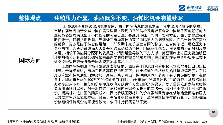 南华期货-油脂油料周报_油粕压力渐显_油脂低多不变_油粕比机会有望续写_24页_3mb.pdf_第2页