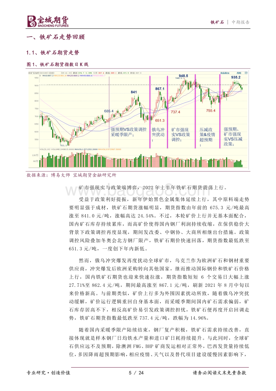 宝城期货-铁矿石2022年中期策略报告_压减政策高悬_矿价承压运行_24页_2mb.pdf_第5页