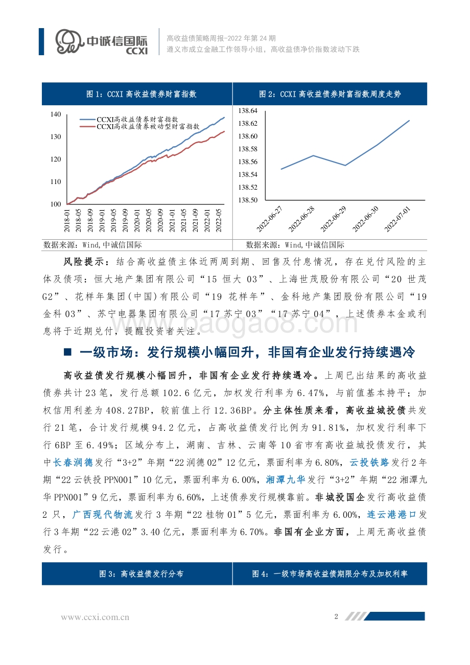 高收益债策略周报2022年第24期_遵义市成立金融工作领导小组_高收益债净价指数波动下跌_18页_1mb.pdf_第3页