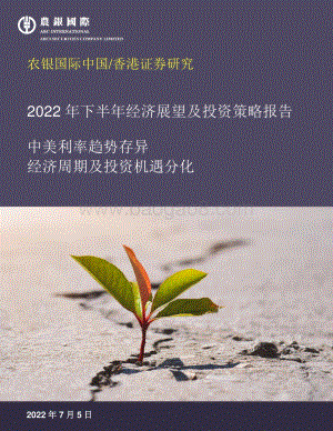 农银国际证券-2022年下半年经济展望及投资策略报告_中美利率趋势存异_经济周期及投资机遇分化_44页_4mb.pdf
