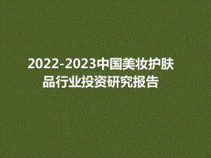 2022-2023中国美妆护肤品行业投资研究报告.pptx