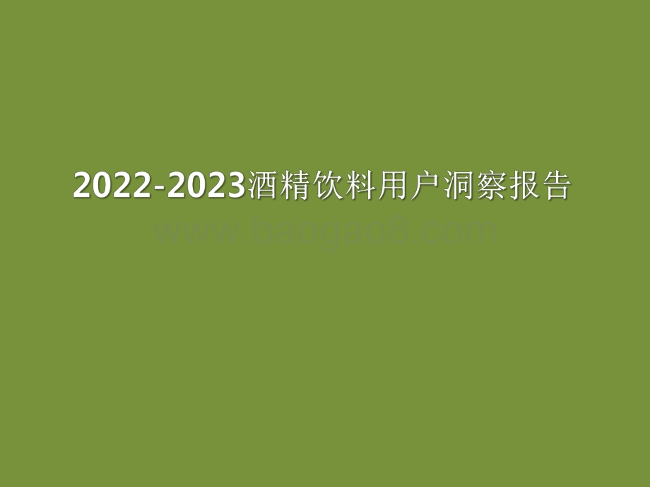 2022-2023酒精饮料用户洞察报告.pdf_第1页