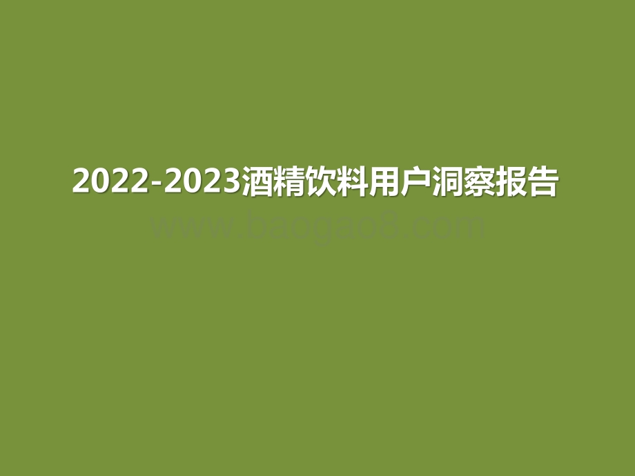 2022-2023酒精饮料用户洞察报告.pptx_第1页