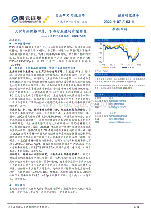 国元证券-大消费行业双周报_大宗商品价格回落_下游行业盈利有望修复_24页_2mb.pdf