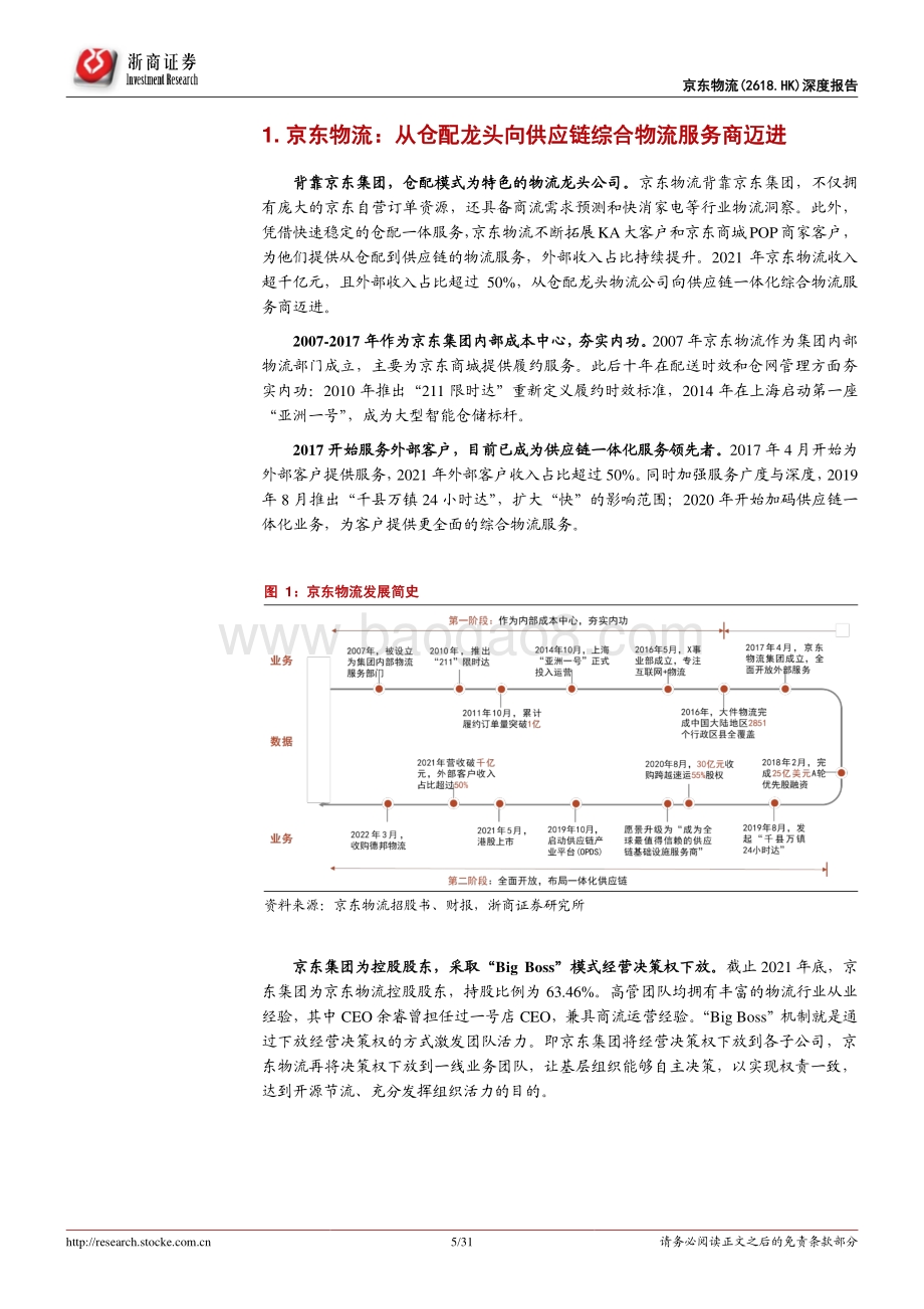 浙商证券-京东物流-02618.HK-京东物流首次覆盖报告_背靠京东集团_仓配一体化综合物流龙头_31页_1mb.pdf_第5页