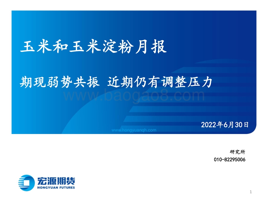 宏源期货-玉米和玉米淀粉月报_期现弱势共振_近期仍有调整压力_23页_1mb.pdf_第1页