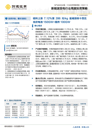 财通证券-新能源发电行业周度投资策略_硅料上涨7.12_至286元_kg_盐城目标十四五光伏电池150GW+组件100GW_19页_1mb.pdf