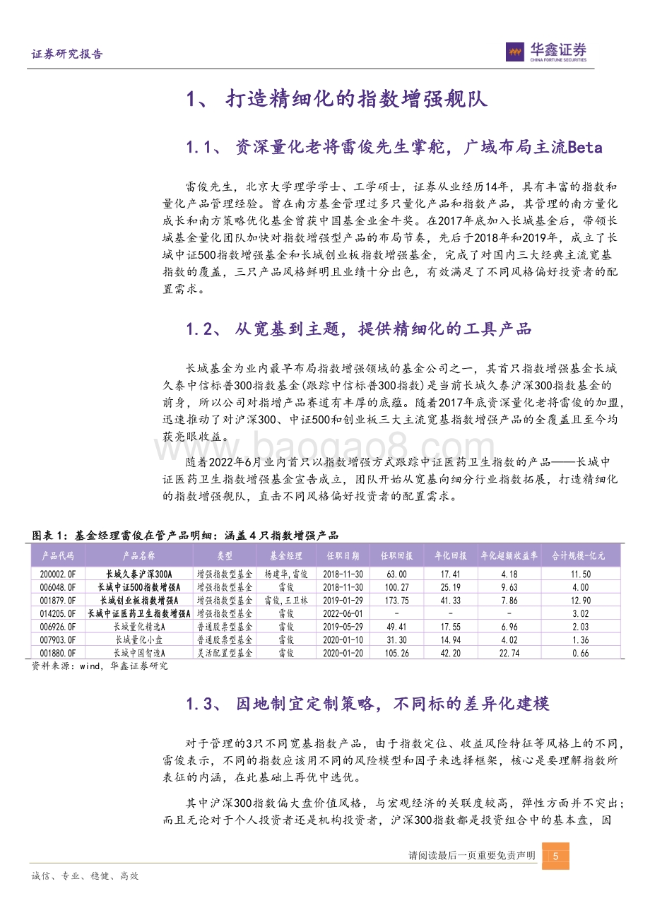 华鑫证券-基金经理_鑫_视角之二_长城量化雷俊-打造精细化的指数增强舰队_20页_1mb.pdf_第5页
