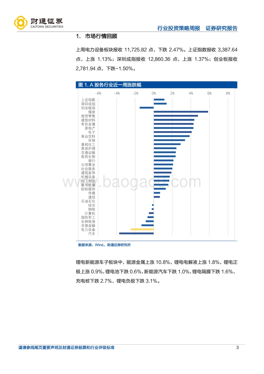 财通证券-锂电新能车行业周度投资策略_硫酸钴7.9万元_吨下降3.66__宁德时代闲置资金230亿元进行现金管理_19页_1mb.pdf_第3页
