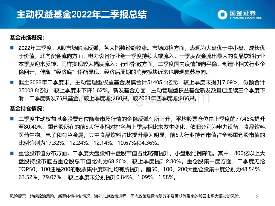 20220728-国金证券-基金整体_画像类别_基金公司_FOF视角四维度详解二季报_数说公募主动权益及FOF基金2022年二季报_48页_2mb.pdf_第2页