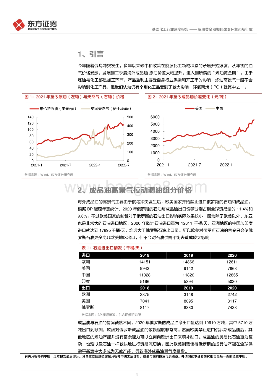 基础化工行业深度报告：炼油黄金期如何改变环氧丙烷行业_12页_439kb.pdf_第4页