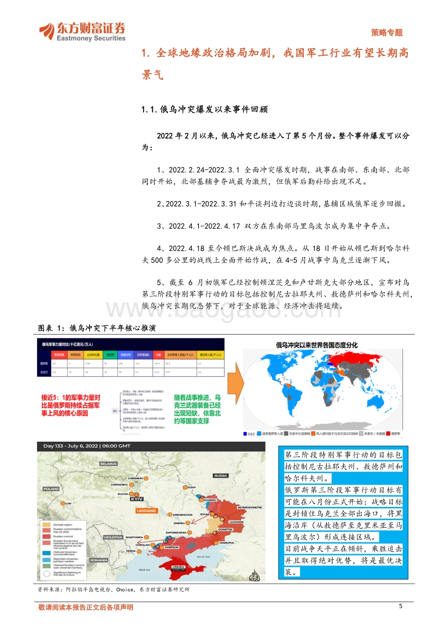 20220711-东方财富证券-策略专题_从俄乌冲突对A股军工产业链带来四大技术升级启示_52页_6mb.pdf_第5页