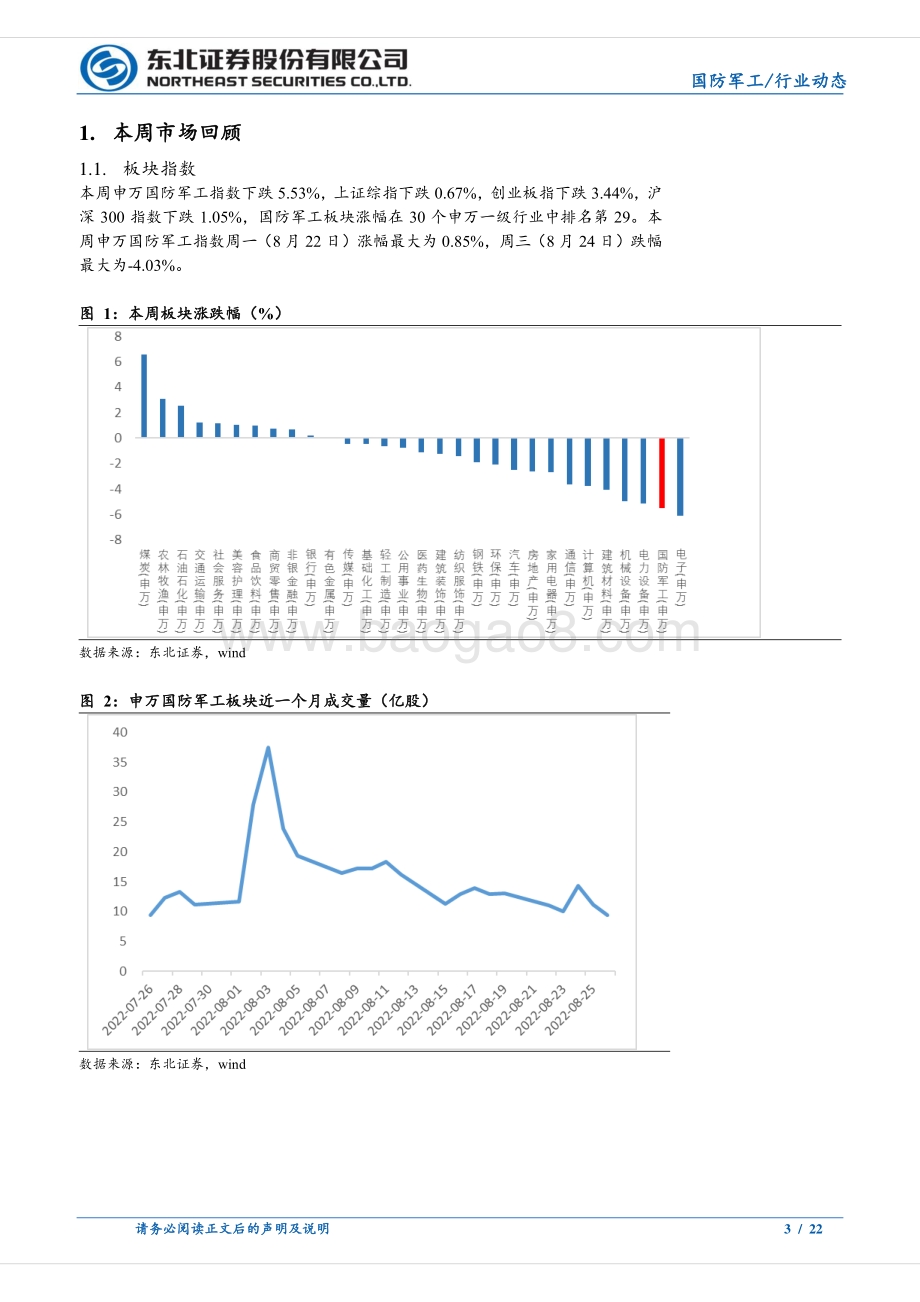 20220827-东北证券-国防军工行业周报_中报逐渐落地_板块基本面整体稳健_22页_1mb.pdf_第3页