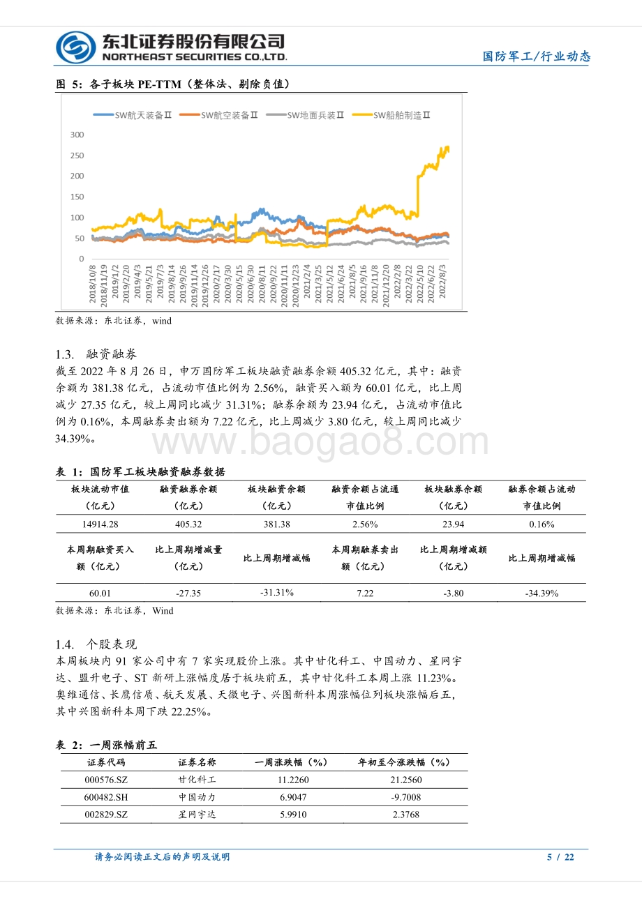 20220827-东北证券-国防军工行业周报_中报逐渐落地_板块基本面整体稳健_22页_1mb.pdf_第5页