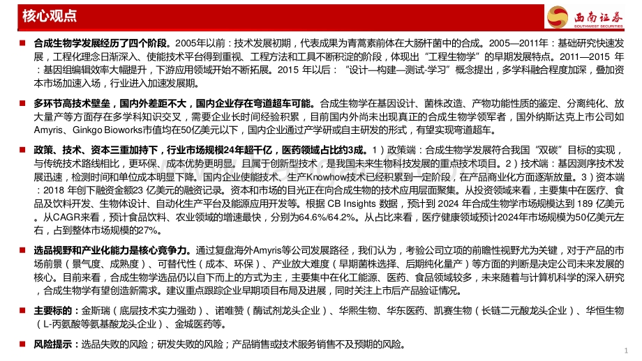 20220824-西南证券-合成生物学——建物致知_大有可为_54页_7mb.pdf_第2页