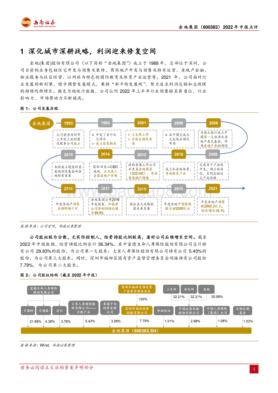 20220828-西南证券-金地集团-600383.SH-深耕核心高能级城市_投资谨慎保障财务稳健_15页_2mb.pdf_第4页