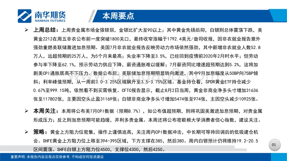 20220806-南华期货-贵金属周度分析_就业强劲重燃激进加息预期_本周焦点转向CPI_31页_6mb.pdf_第2页