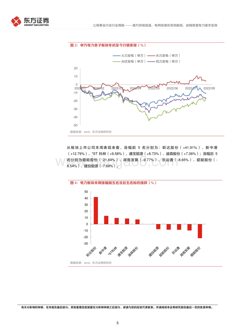 20220802-东方证券-公用事业行业周报_南方持续高温_电网统调负荷创新高_迎峰度夏电力需求显现_15页_502kb.pdf_第5页