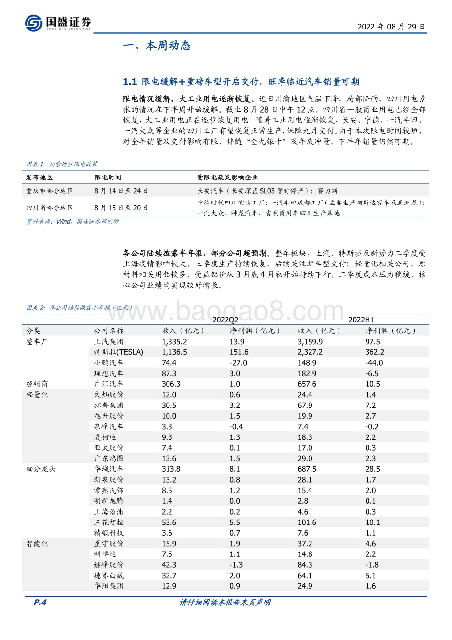 20220829-国盛证券-汽车行业周报_限电缓解+重磅新车开启交付_旺季临近汽车销量可期_25页_1mb.pdf_第4页