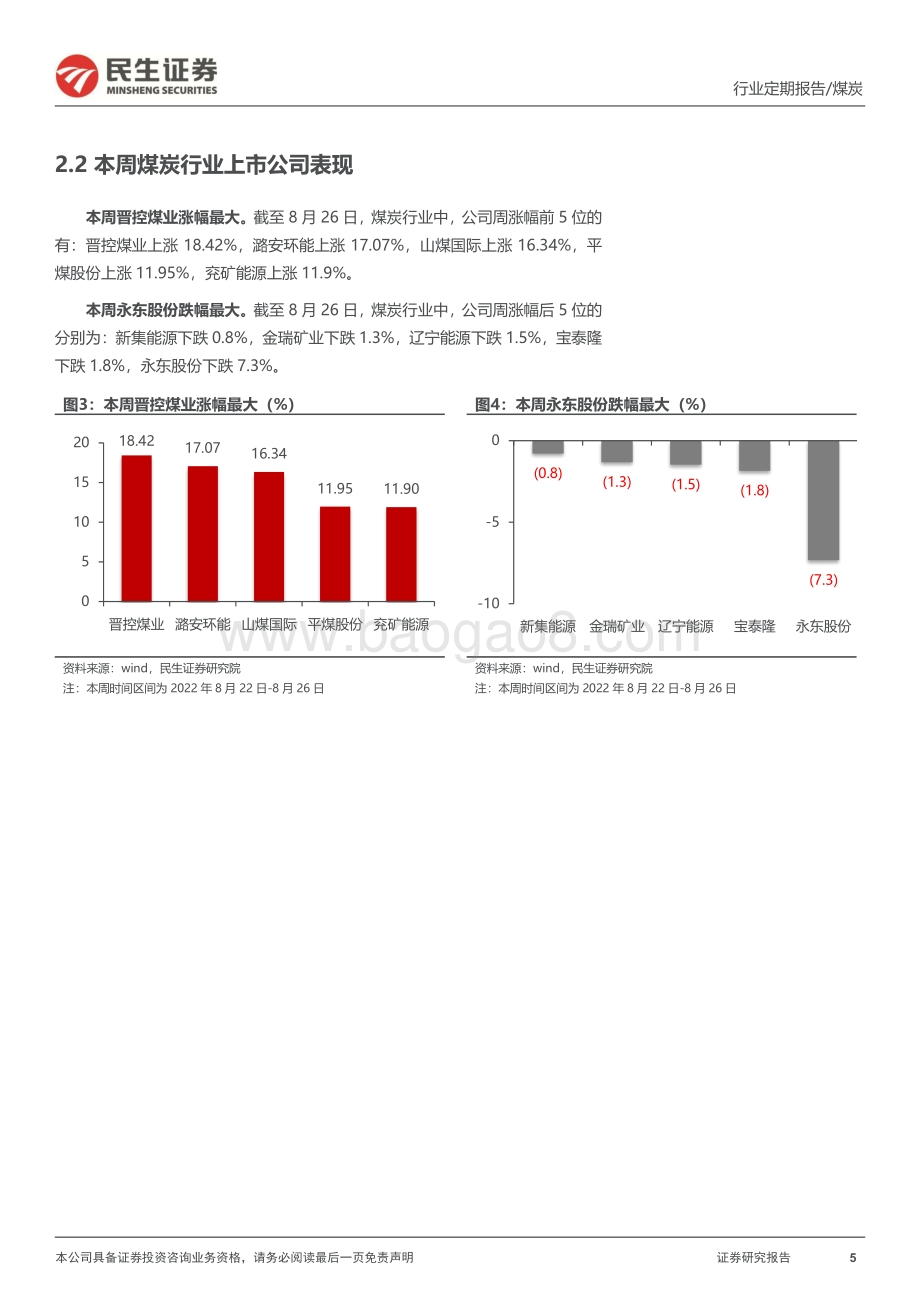 20220827-民生证券-煤炭周报_非电需求启动_煤价如期上涨_22页_2mb.pdf_第5页