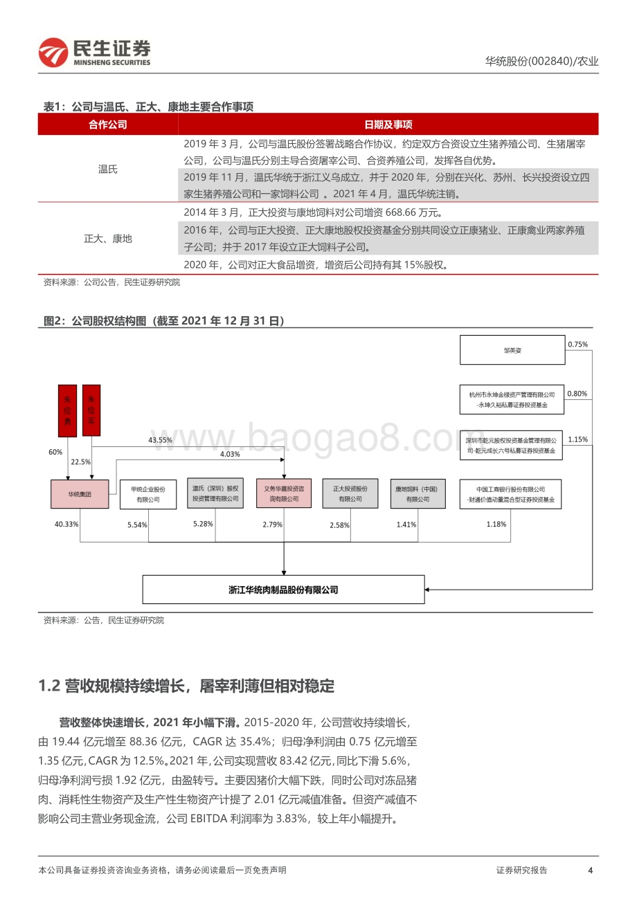 深度报告-20220809-民生证券-华统股份-002840.SZ-深度报告_进击的浙江屠宰龙头_被低估的生猪养殖_黑马__22页.pdf_第4页