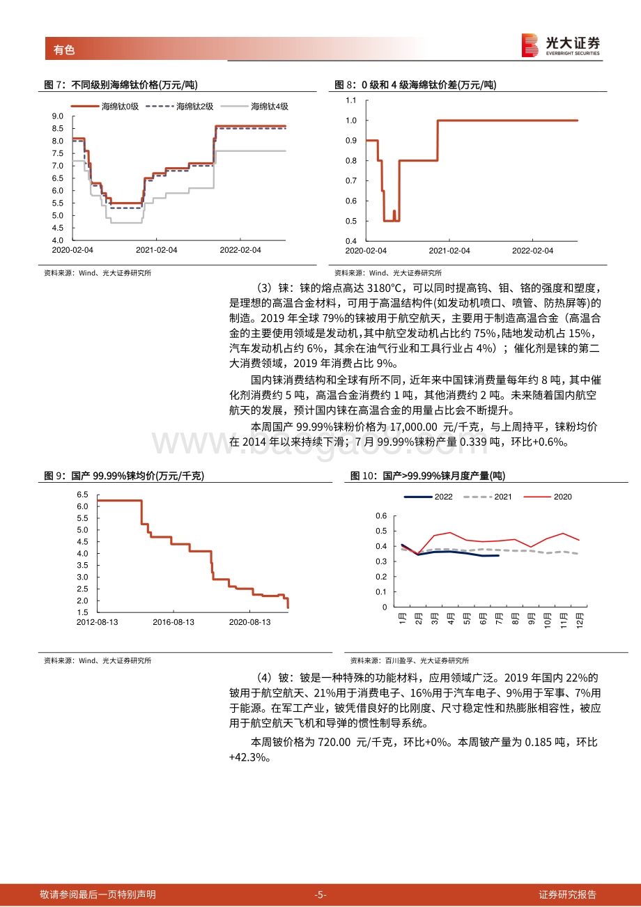 20220820-光大证券-金属新材料高频数据周报_8月主流动力电池排产环比增7.4_7月国内碳酸锂进口量价齐跌_26页_1mb.pdf_第5页