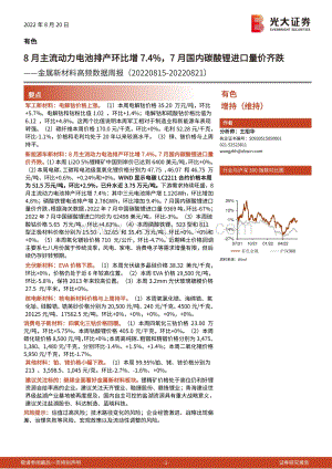 20220820-光大证券-金属新材料高频数据周报_8月主流动力电池排产环比增7.4_7月国内碳酸锂进口量价齐跌_26页_1mb.pdf