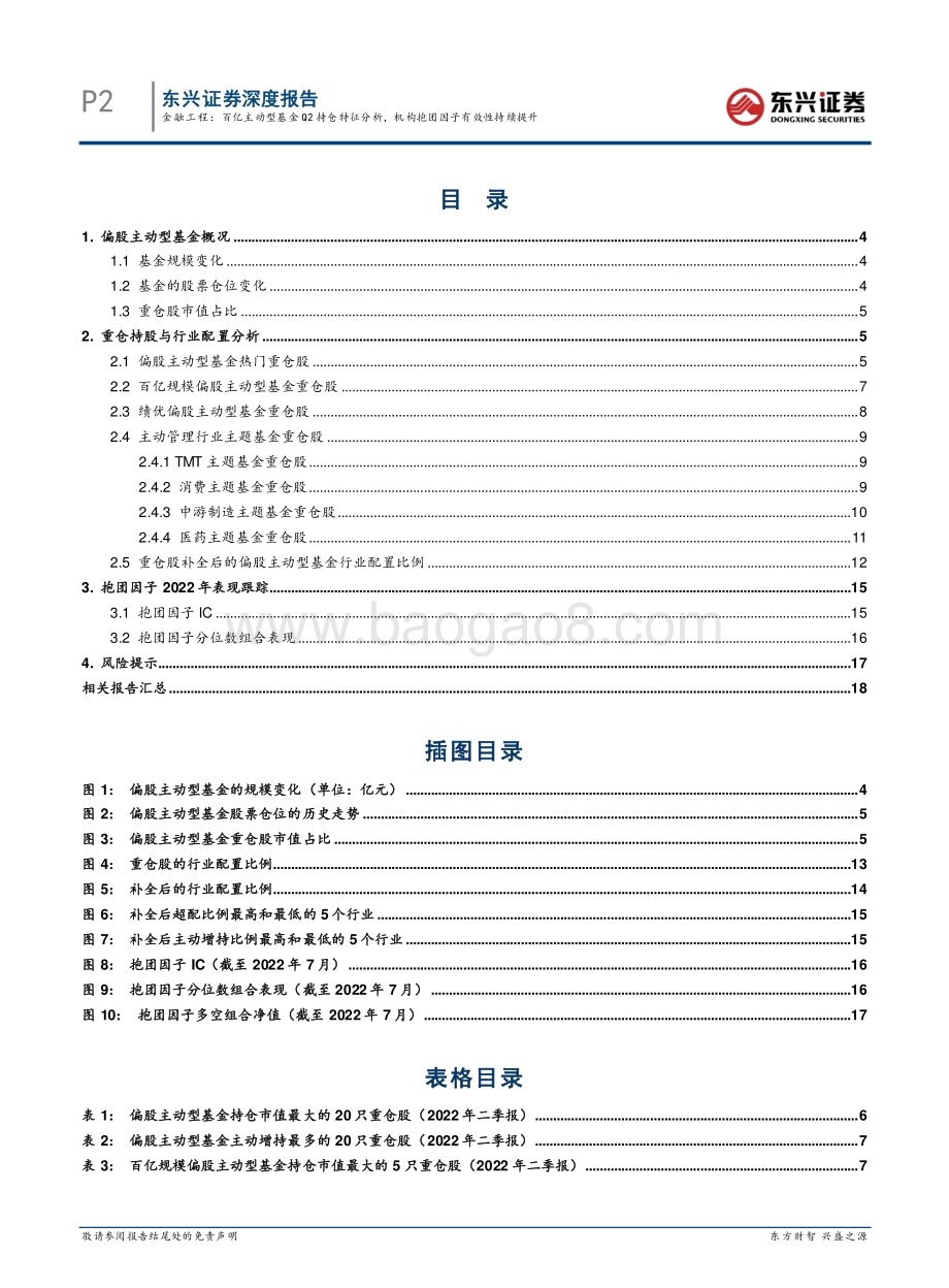 20220804-东兴证券-量化基金研究系列_百亿主动型基金Q2持仓特征分析_机构抱团因子有效性持续提升_20页_1mb.pdf_第2页