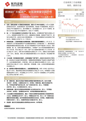 20220828-东方证券-有色钢铁行业周策略（2022年第34周）_欧洲铝厂大幅减产_铝板块修复空间打开_34页_1mb.pdf
