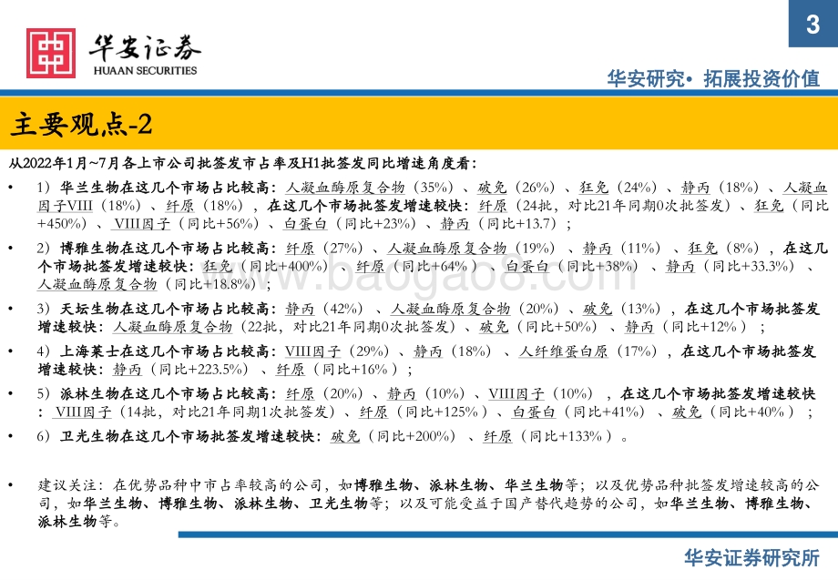 20220805-华安证券-生物制品专题-血制品7月批签发月报_长期追踪助力在不确定中寻找优势标的_23页_1mb.pdf_第3页