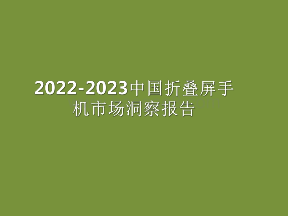 2022-2023中国折叠屏手机市场洞察报告.pdf_第1页