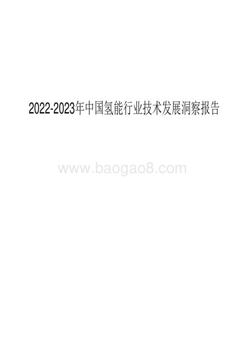 2022-2023年中国氢能行业技术发展洞察报告.pdf
