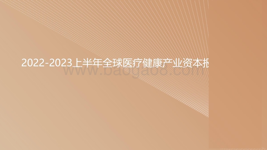 2022-2023上半年全球医疗健康产业资本报告.pdf_第1页