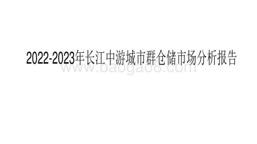 2022-2023年长江中游城市群仓储市场分析报告.pdf