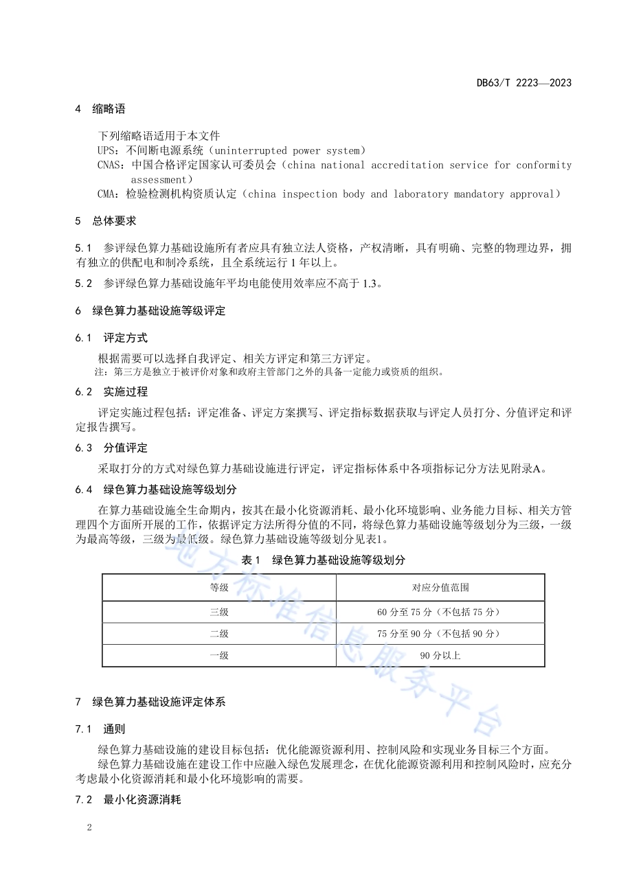 绿色算力基础设施等级评定规范DB63／T 2223-2023.pdf_第4页